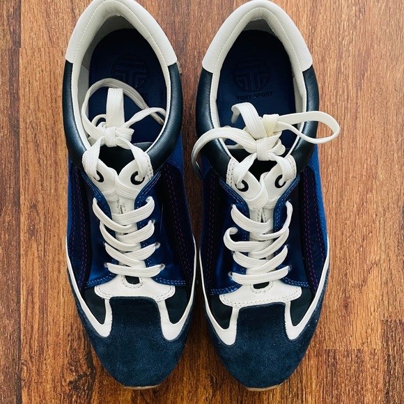 Tory Burch Navy Blue and White Sneakers - Picture 1 of 6